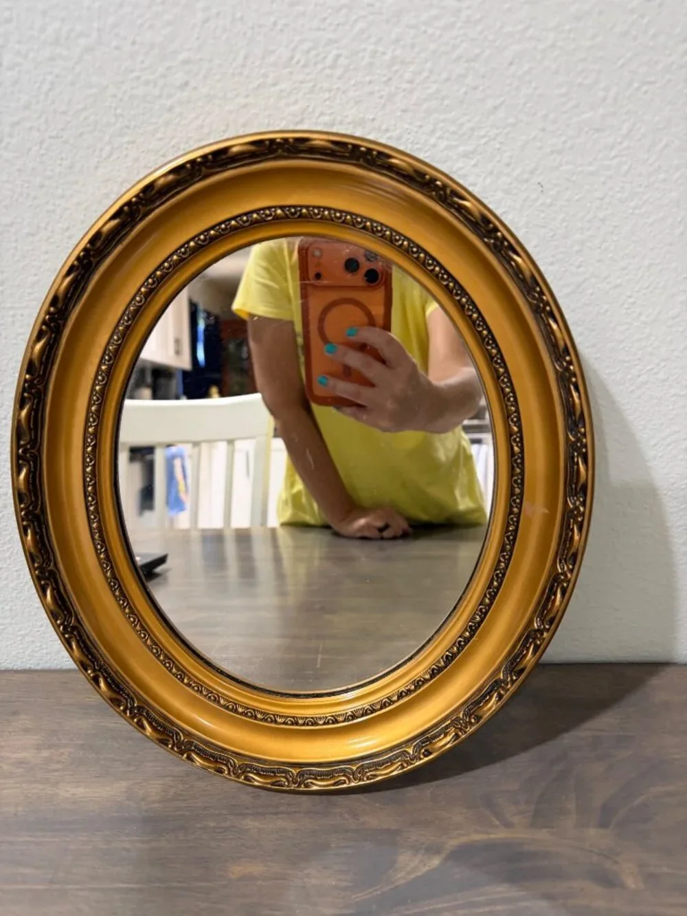 The Bombay Company Ornate Gold Tone Oval Accent Mirror Wall Hanging 12